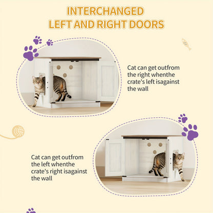 Krabpaal – Kattenkrabpaal – Kattenboom – Kattenmeubel – Kattenhuis – 173 cm Hoog – Met Kattenbakkast en Voerplek – Stevig Gelamineerd Hout & Afneembare Wasbare Kussens