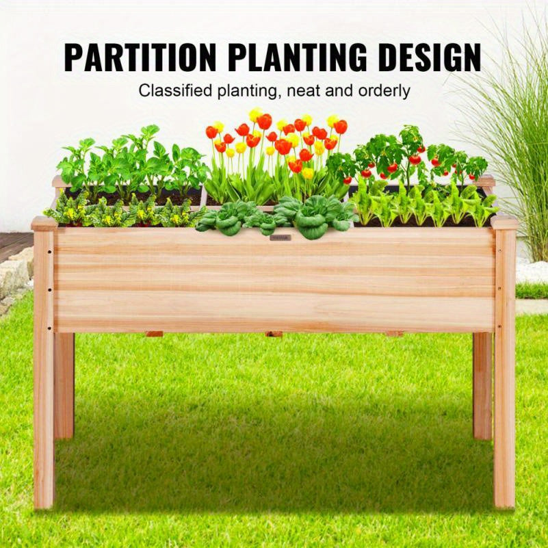 Tuinbak – Verhoogde Plantenbak – Bloembak – Moestuinbak – Kruidenbak – Hout – Compact Rechthoekig Model – 47,2x22,2x76,2 cm – Comfortabel Tuinieren Zonder Bukken