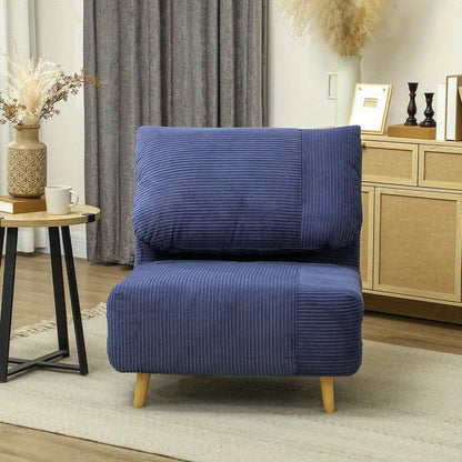 Slaapbank – Slaapfauteuil – Logeerbed – Zetelbed – Fauteuil – Verstelbare Rugleuning – Inklapbare Matras – 82x89x83 cm – Blauw