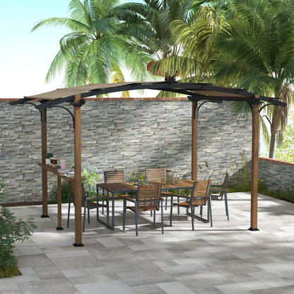Pergola – Tuinoverkapping – Prieel – Terrasoverkapping – Schaduwdoek – Aluminium Frame – Gecoat Dakdoek Met UV Bescherming – Afmeting 406x260x239 cm