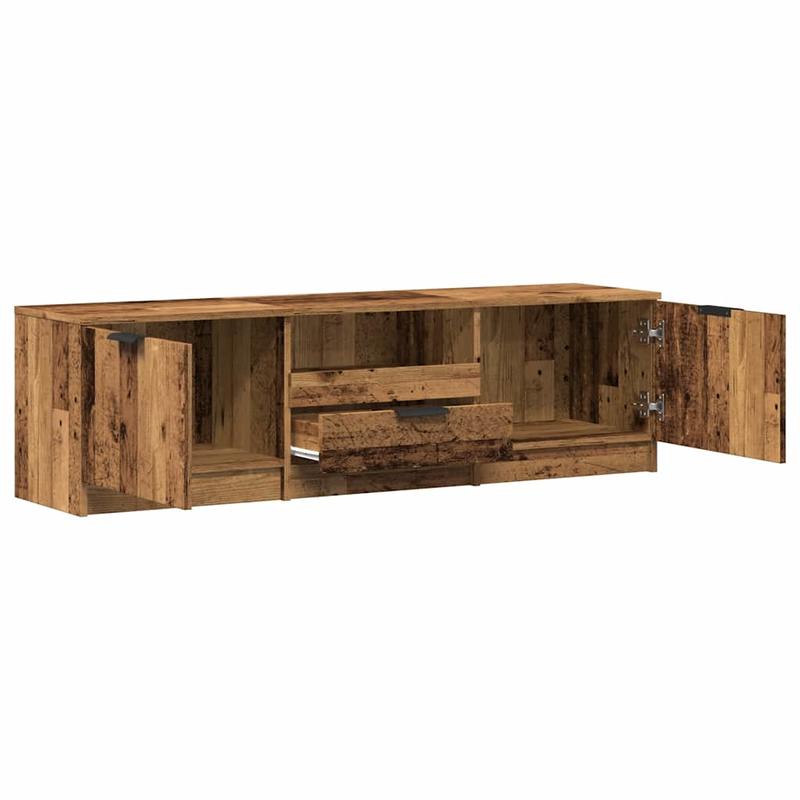 tv-meubel – tv-kast – tv-dressoir – televisie meubel – media meubel – Hardhout – 140x35x40 cm – Ruime Opbergruimte