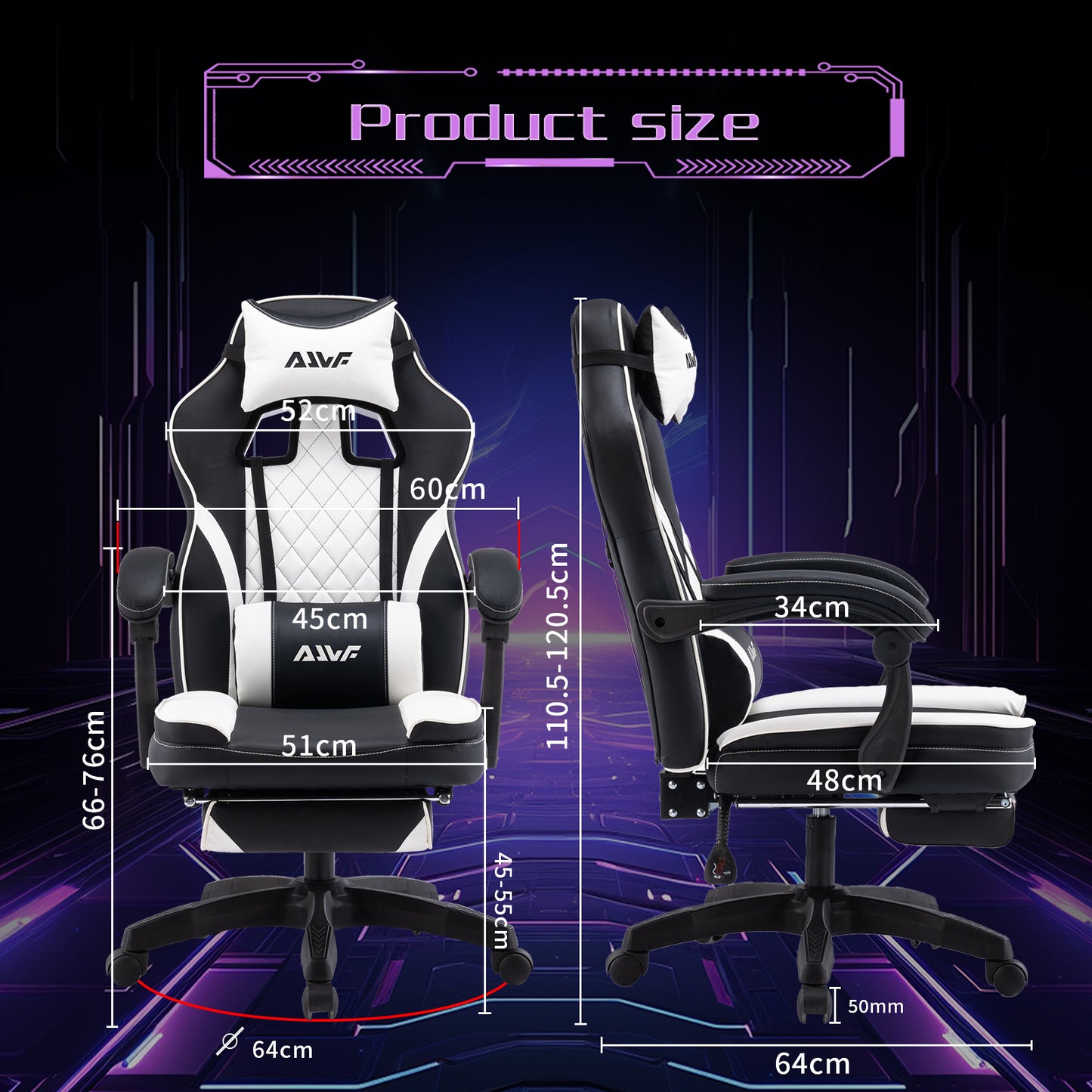 Gamestoel – Gaming Stoel – Gamingchair – Bureaustoel – Game Stoel – Ergonomisch Ontwerp – Verstelbare Hoogte & Draaibaar – Met Nek- en Lendensteun – Blauw