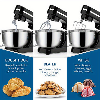 Elektrische Standmixer – Keukenmixer – Deegmixer – Mengmachine – Bakmixer – Zwart – 4,2 Liter Mengkom – 6 Snelheidsstanden Met Kantelbaar Kopstuk En Vergrendeling