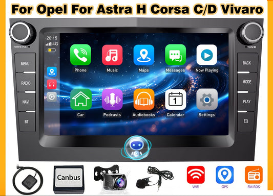 Autoradio – Car Stereo – Multimedia Speler – 1-DIN Radio – Android Autoradio – 7 Inch HD Touchscreen – Android 14.0 – Ingebouwde AHD Achteruitrijcamera