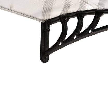 Voordeuroverkapping – Dakoverkapping – Deurkap – Overstek – Entreebescherming – Wit Frame – Polycarbonaat Dak – 75 x 100 cm – Schuin Ontwerp