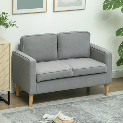 Bank – Sofa – 2-zitsbank – Slaapbank – Hoekbank – Compact 114x61x79 cm – Bamboe Bekleding Met Opbergruimte – Lichtgrijs