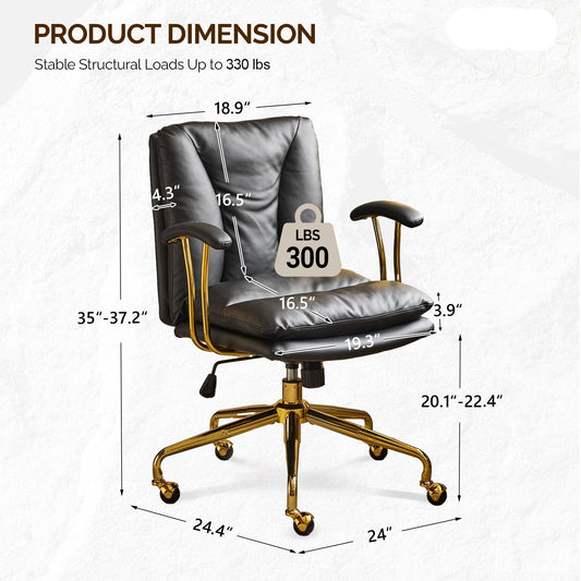 Bureaustoel – Bureaustoelen – Office Chair – Kantoorstoel – Ergonomische Stoel – Verstelbaar In Hoogte – Kantelmechanisme Met Voetsteun – PU Kunstleer Zwart – Met Gordijnen Armleuningen