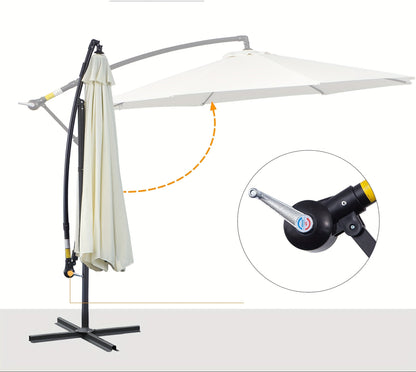 Zweefparasol – Hangparasol – Tuinparasol – Balkonparasol – Vrijhangende Parasol – Verstelbare Hoogte – Stalen Boogpaal – Wit Rechthoekig 300 cm