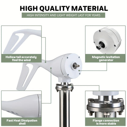 Draagbare Windgenerator – Mobiele Windturbine – Windenergie Generator – Off-Grid Generator – 12V 8-Blad 1000W – Lichtgewicht Metallic Frame – Efficiënte Energieopwekking
