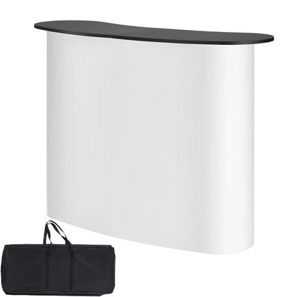 Portable Trade Show Booth/Counter - Heavy-Duty Engineered Wood Exhibition Stand with Storage Shelf, Pop-Up Podium Desk for Retail, Conferences, Markets (130x46.5x95cm, Carry Compatible)