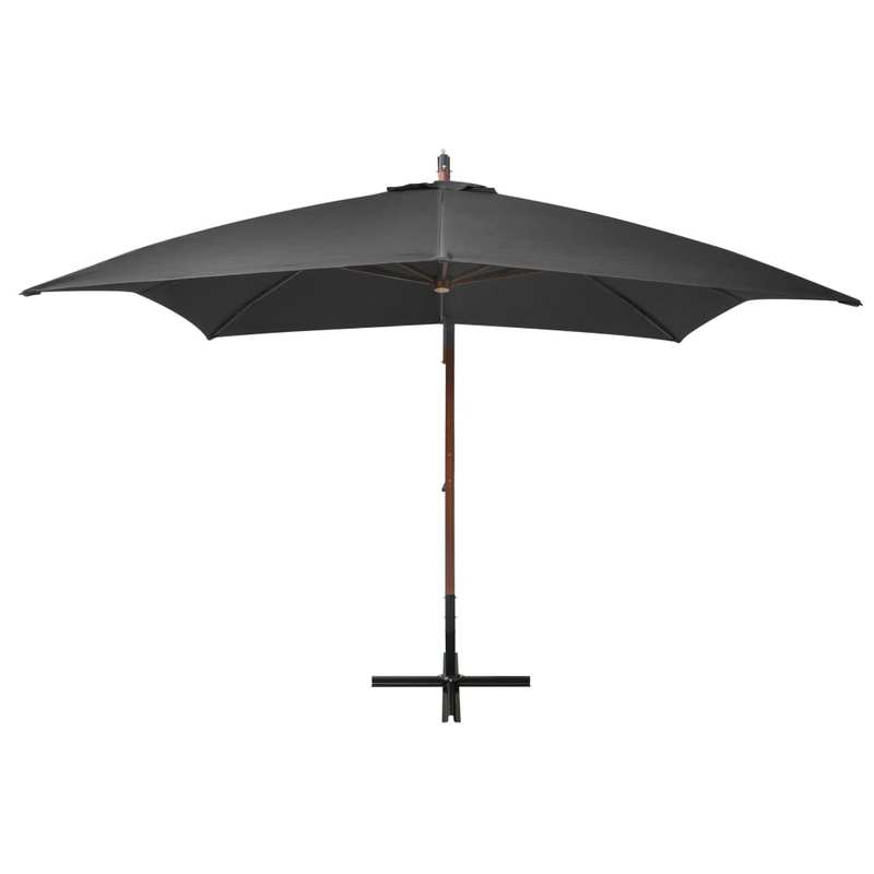Zwevende Parasol – Hangende Parasol – Balkonparasol – Tuinparasol – 3x3 Meter – Waterbestendig Polyester – Massief Grenenhout