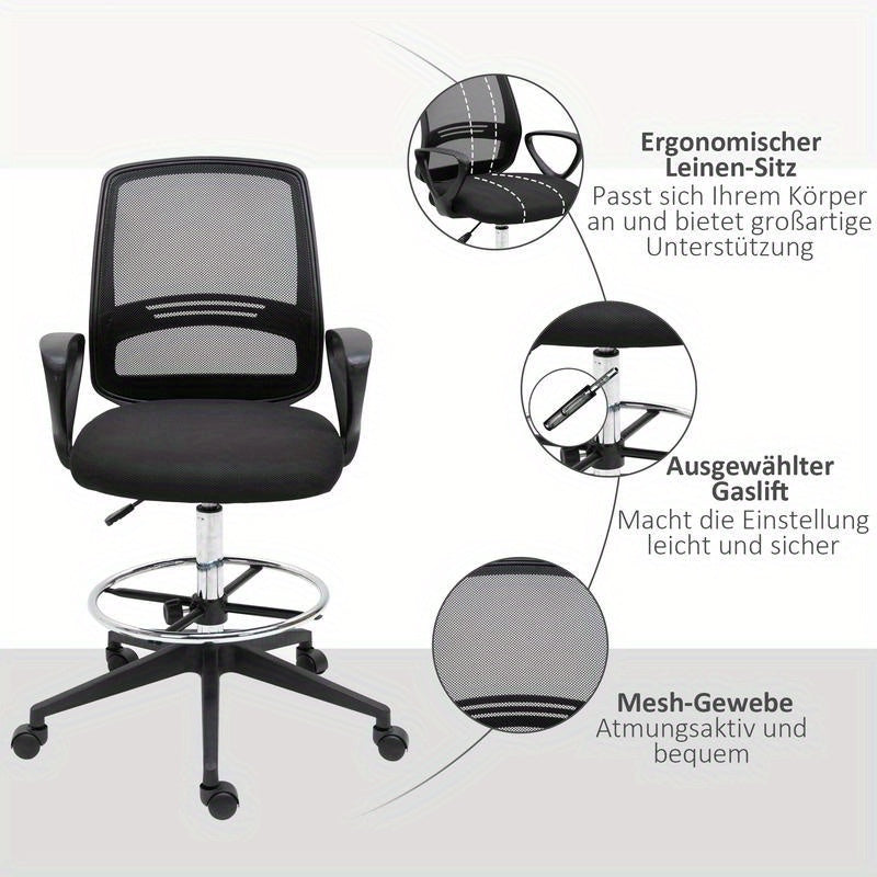 Ergonomische Bureaustoel – Kantoorstoel – Computerstoel – Directiestoel – Desk Chair – Verstelbare Hoogte – Ademend Mesh & Metalen Frame