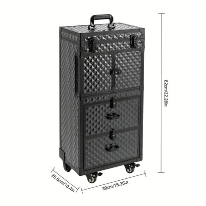 Make-up koffer – Make-up trolley – Beautycase – Cosmetica koffer – Schminkkoffer – Aluminium – Verstelbare trekstang met slot