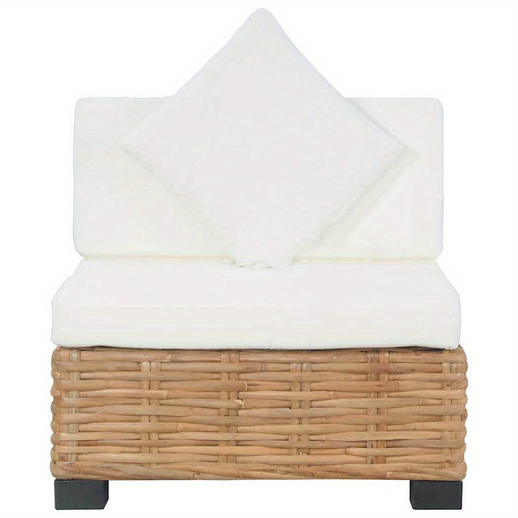 Buitenbankje – Tuinbankje – Balkonbank – Loungesofa – Buitenmeubel – Variant Brun – Weerbestendig Rattan-Kunststof – Inclusief Comfortabele Beige Kussens
