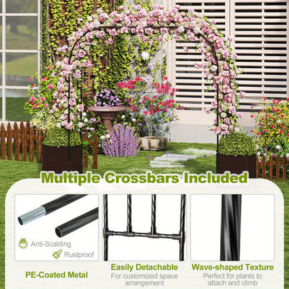 Tuinboog – Klimrek – Klimpaal – Tuinarche – Klimplantsteun – Zwart-Bruin – Zelfbewateringssysteem – Weerbestendig Metalen Frame 201 cm Hoog