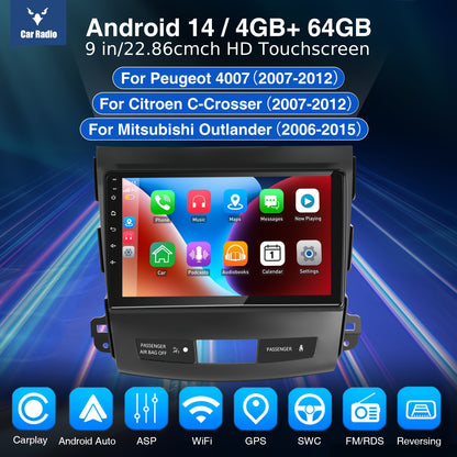 2-DIN Auto Radio – Android Multimedia Systeem – Head Unit – Navigatiesysteem – Autoradio – 4GB+64GB – 9 Inch IPS Touchscreen – Draadloze CarPlay & Android Auto