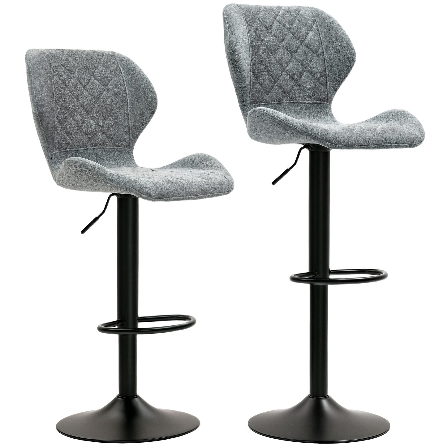Barkrukken – Barstoelen – Keukenstoelen – Barkrukken Met Rugleuning – Draaibare Barkrukken – Hoogte Verstelbaar – Soft Chenille Bekleding – Stevig Stalen Frame