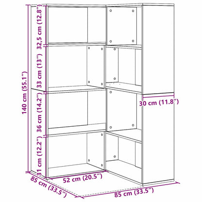 Boekenkast – Boekplank – Kasten – Opbergmeubel – Zwarte Eikenlook – Set Van 2 – 5 Ruime Planken – Modern Design Met Matte Afwerking