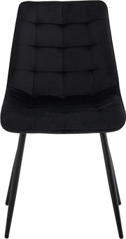 Set van 4 Luxe Eetkamerstoelen – Fluwelen Stoelen met Ijzeren Poten – Scandinavisch Design – Ergonomisch Comfort – Zwarte Stoelen voor Keuken, Woonkamer en Restaurant