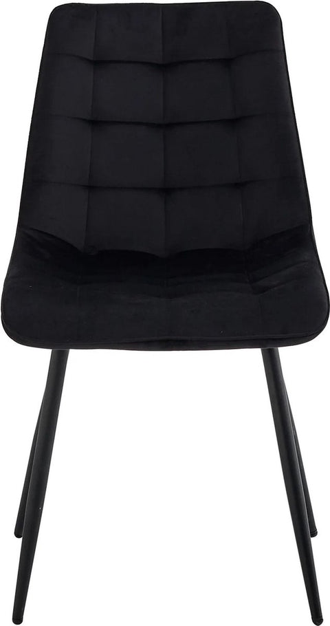 Set van 4 Luxe Eetkamerstoelen – Fluwelen Stoelen met Ijzeren Poten – Scandinavisch Design – Ergonomisch Comfort – Zwarte Stoelen voor Keuken, Woonkamer en Restaurant