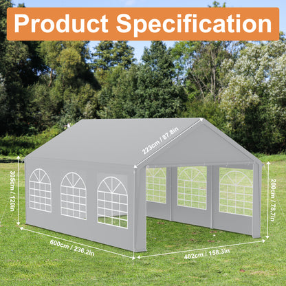 Party Tent Garden Pavilion Foldable Tent Camping Tent with Side Panels and Windows for Party, Market Stall, and Outdoor Camping (4x6m/4x8m), Tent For Camping, Tents, Beach Tent, Backyard Pavilion, Garden Canopy, Window Tent,