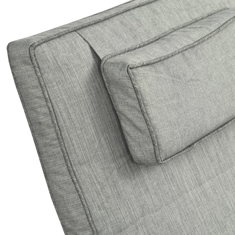 Sonnenliege Gartenliege Tisch 3Er-Set Gartenmöbel, Polyrattan+Metall Grau