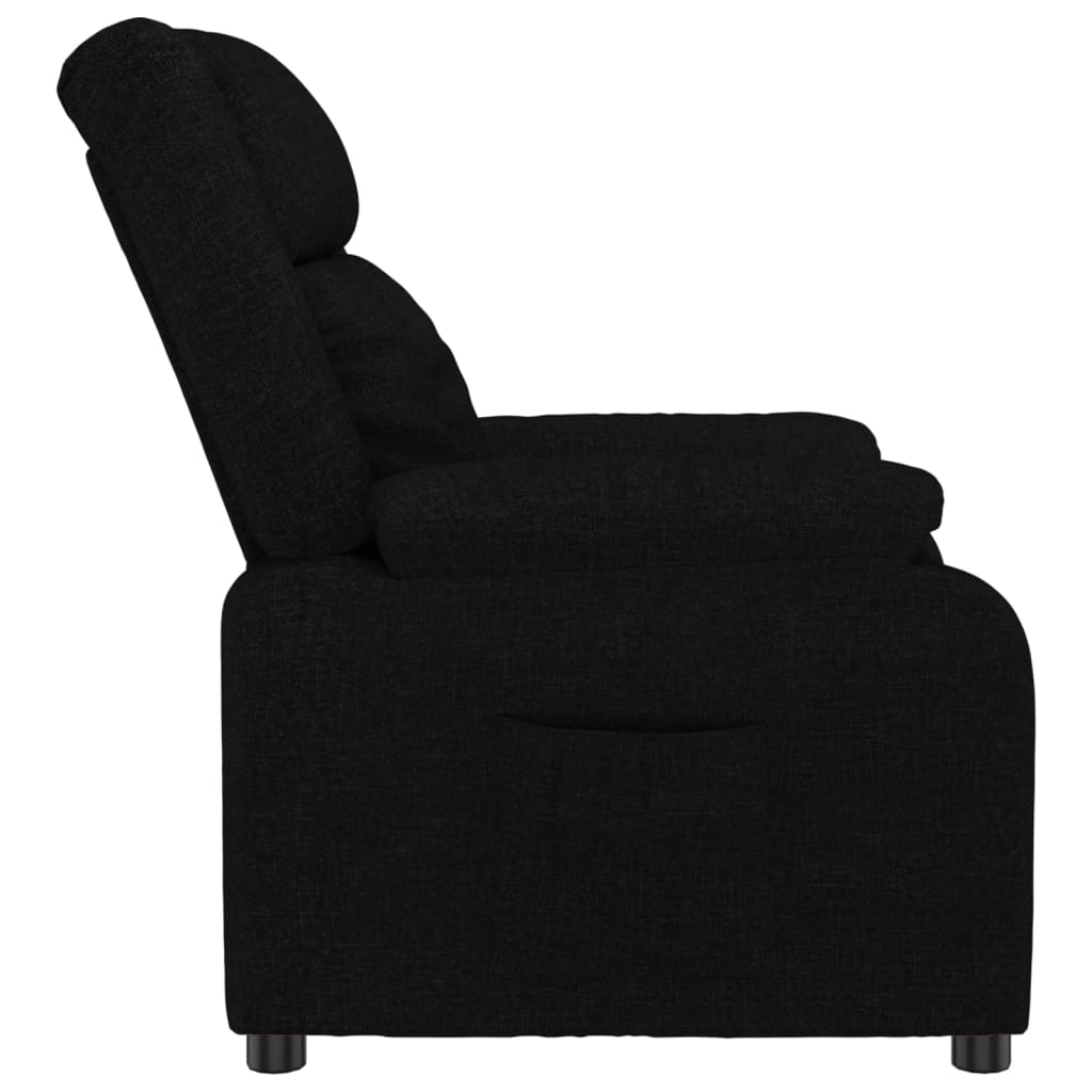 Fauteuil – Relaxstoel – Verstelbare Stoel – Zitzak – Loungefauteuil – Zwart – Verstelbaar in 3 Standen – Houten & Metalen Frame