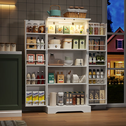Keukenkast – Keukenrek – Opbergkast – Buffetkast – Wandkast – Wit – Verstelbare Planken – Dubbele Deuren