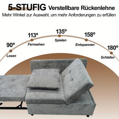 Upholstered Bed Sofa Bed 3 in 1 Multi-Function Sofa Bed, Linen Sofa with Adjustable Backrest, Sofa Bed for Small Spaces