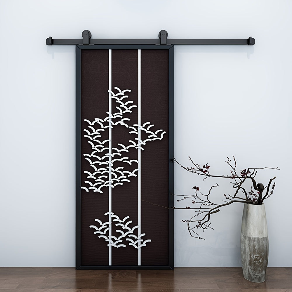 Schuifdeursysteem – Schuifdeurset – Deurbeslag – Schuifrail – Vloergeleider – Carbonstaal – 183 cm Rail – Max. 100 kg Draagvermogen