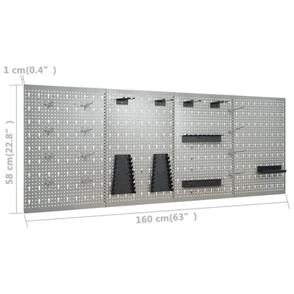 Werkbank – Werktafel – Werkstation – Werkplek – Werkbank Met Wandpanelen – 6 Lades – 500 Kg Max Belastbaarheid