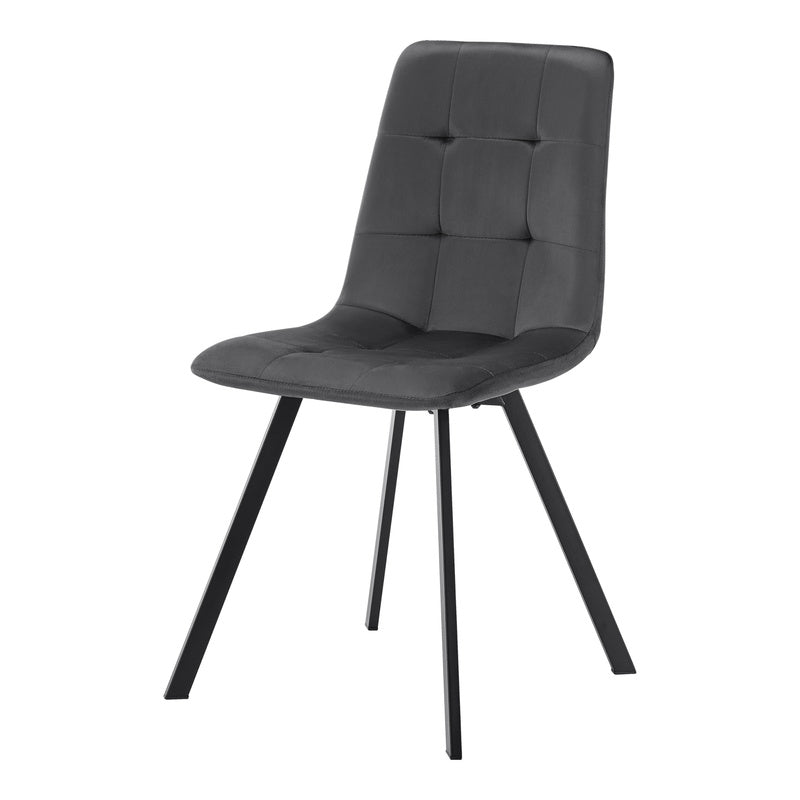 Eetkamerstoel – Stoel – Kuipstoel – Zithoek – Eettafelstoel – Set van 4 – Donkergrijze Polyester Bekleding – Stevig Metalen Schuine Poten