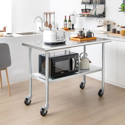 RVS Tafel – Werktafel – Werkbank – RVS Werkblad – Professionele Tafel – Roestvrij Staal – Zwaar Belastbaar – Hygiënisch en Onderhoudsvriendelijk
