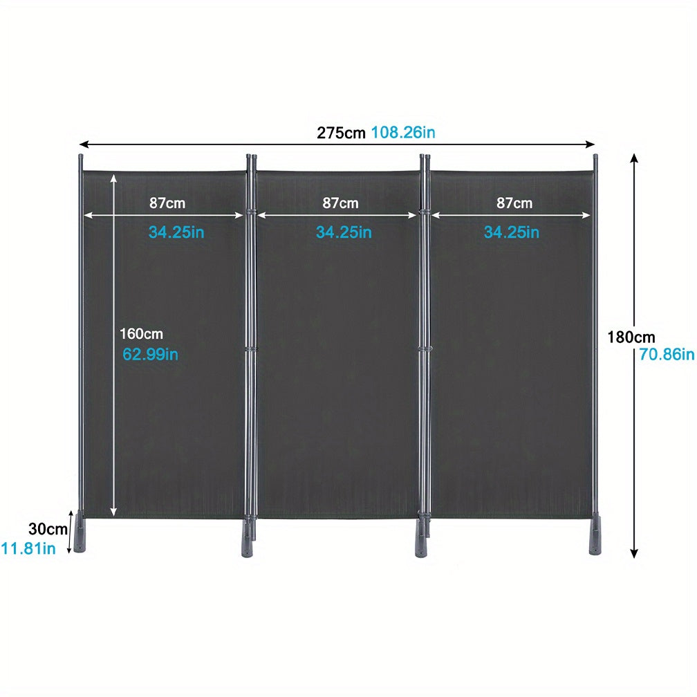 Paravent Paravents Room Divider Windshield Spanish Anthracite/Beige Foldable Partition Balcony Privacy Screen Partition Wall
