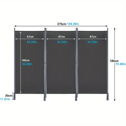 Paravent Paravents Room Divider Windshield Spanish Anthracite/Beige Foldable Partition Balcony Privacy Screen Partition Wall