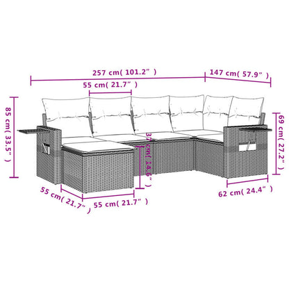 Loungeset – Tuinset – Loungesofa – Tuinmeubel – Modulair – Beige Kleur – Weerbestendig Poly Rattan – Stevig Metalen Frame