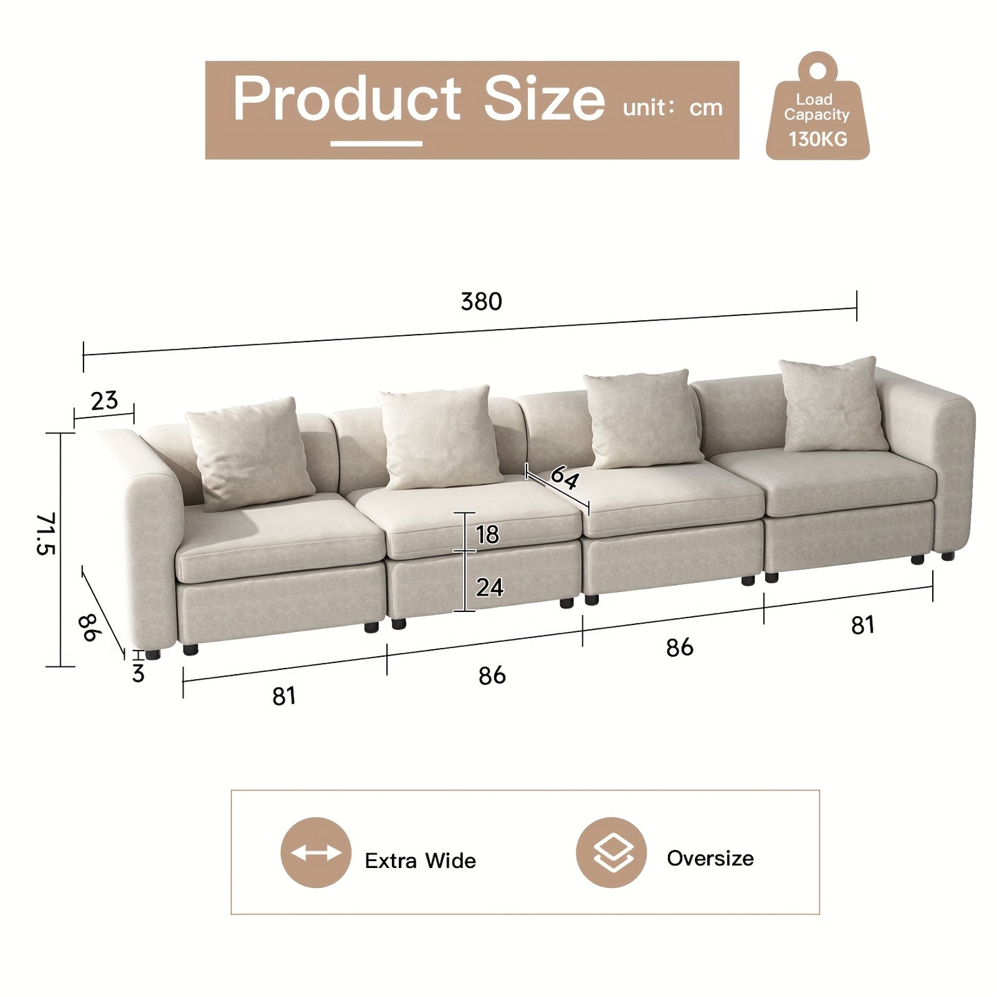 Modulaire Hoekbank – Hoeksalon – Zitzetel – Loungebank – Modulaire Bank – Beige Kleur – Comfortabele Kussens – Ruimtelijk & Flexibel Ontwerp