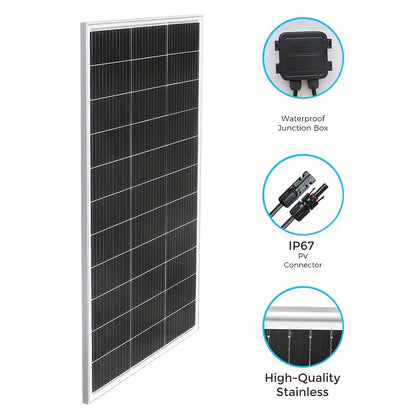 Zonnepaneel Kit – Zonnepanelen Set – Zonne-energie Systeem – Zonnepaneel Pakket – Solar Laadkit – 210W Hoog Rendement – Monokristallijn 2x105W Met 20A PWM Controller