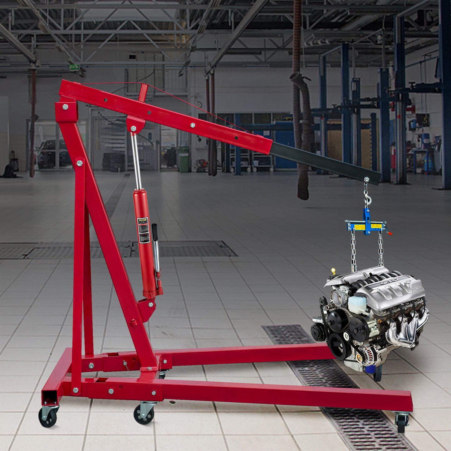Hydraulische Long Ram Krik – Garagekrik – Motorlift – Werkplaatskrik – Hefboomkrik – 8 Ton Hefvermogen – Robuust Legeringsstaal