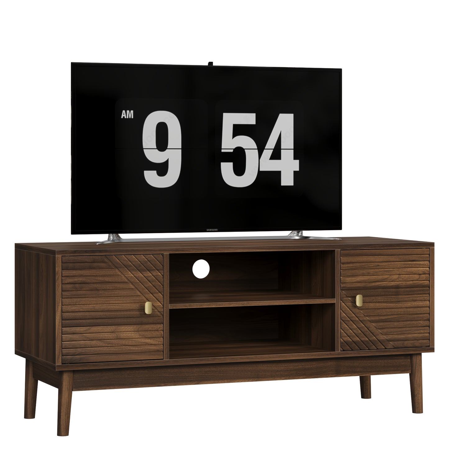 TV-meubel – TV-standaard – TV-meubelkast – Mediameubel – TV-console – Mid-century modern – Bamboe materiaal – Geschikt voor 32-45 inch TV