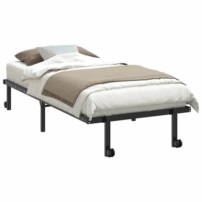 Bedframe – Inklapbaar Bedframe – Vouwbed – Stalen Bedframe – Opvouwbaar Bed – Stevig Stalen Frame – Ruimtebesparend Design – Maat 90x200 cm – Zwart