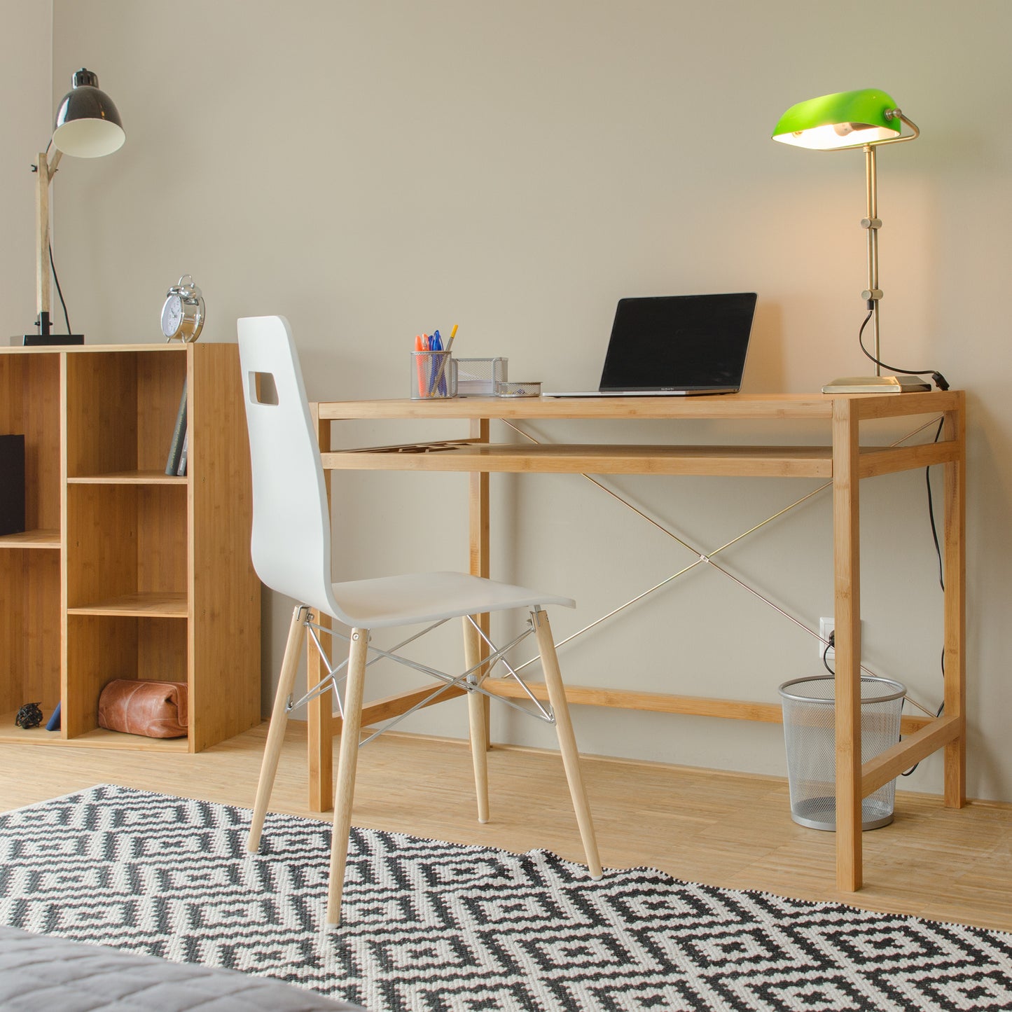 Computer Desk in Natural - (W)106.5 x (H)76.5 x (D)55.5cm