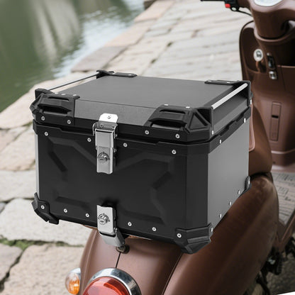 Motorbox – Motorkoffer – Topkoffer – Bagagekoffer – Tail Box – 55 Liter Aluminium – Stevig en Waterdicht – Inclusief Slot en Afneembare Strap