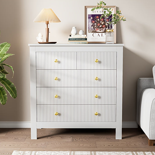 Dressoir – Ladekast – Opbergkast – Schoenenkast – Buffettafel – Modern Wit – Gouden Handgrepen – Ruime 2 Laden – Compact & Duurzaam Design