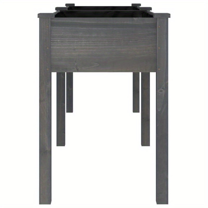 Tuinbak – Plantenbak – Bloembak – Bloembakje – Plantenvat – Houten Verhoogde Plantenbak – Massief Grenenhout – 203x53x76 cm – Weerbestendig Grijze Voering