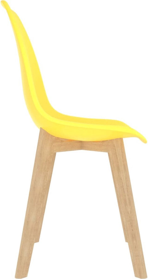 Eetkamerstoelen - 6 stuks - Kunststof - Geel Eetkamerstoelen - Keukenstoelen - Gel Stoelen - Houten Stoelen - Comfortabele Stoelen - Geel