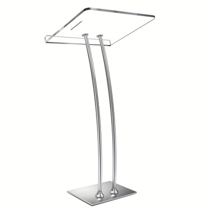Spreekgestoelte – Lessenaar – Podium – Katheder – Presentatietafel – Acryl Werkblad – Stabiele IJzeren Basis – 10mm Dikte – Hoogte Verstelbaar 115 cm
