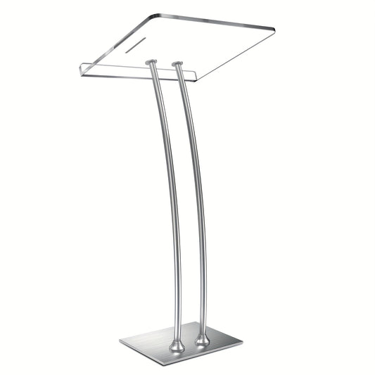 Spreekgestoelte – Lessenaar – Podium – Katheder – Presentatietafel – Acryl Werkblad – Stabiele IJzeren Basis – 10mm Dikte – Hoogte Verstelbaar 115 cm