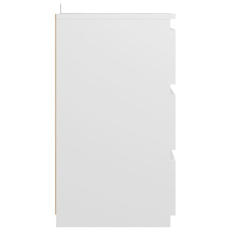 Nachtkastje – Bijzettafel – Ladekast – Bedtafeltje – Opbergkast – Wit – Set Van 2 – Hout – 40x35x62,5 cm – Compact En Robuust