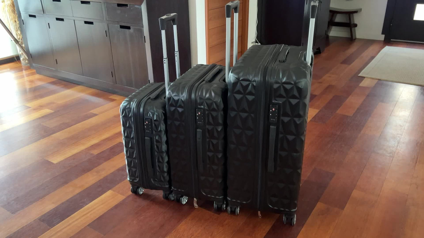 5-Delige Harde Koffer Set – Reiskoffers – Trolley’s – Bagageset – Uitbreidbare Koffers – XL Handbagage – 15% Meer Inhoud – TSA Slot & 360° Zwenkwielen – Zwart